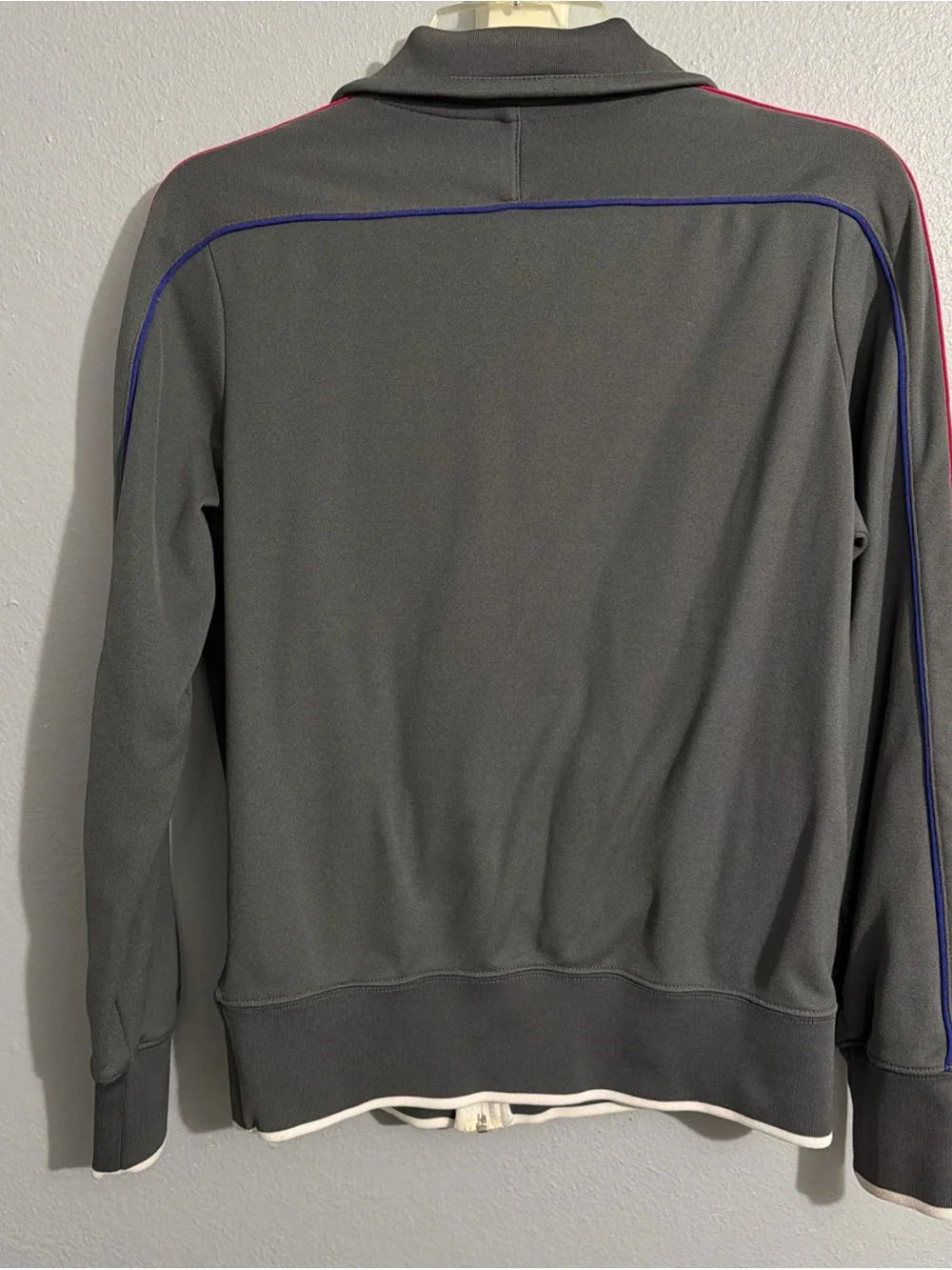 NIKE Womens Retro  Full Zip Track Jacket Grey White Pink Blue National, L